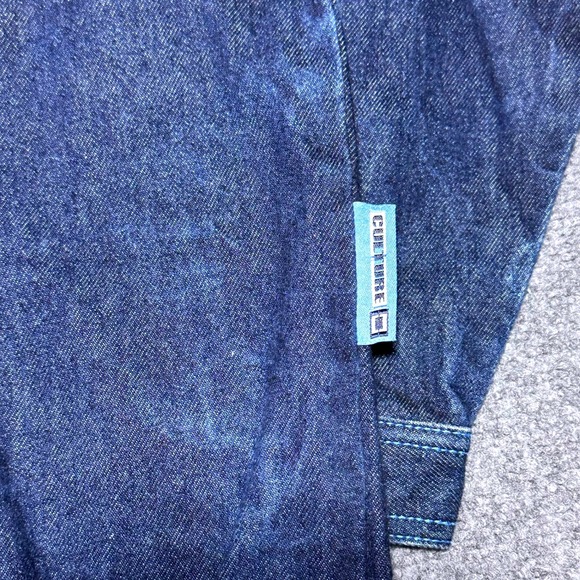 Y2K Vintage Culture Denim Jacket Dark Blue Workwear 100% Cotton Taiwan Size‎ L - Picture 10 of 10